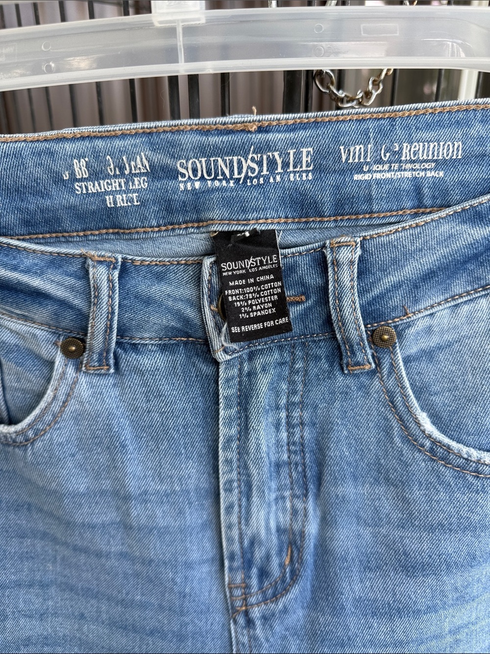 High-Rise Light Blue Distressed Women's Jeans - Picture 9 of 13
